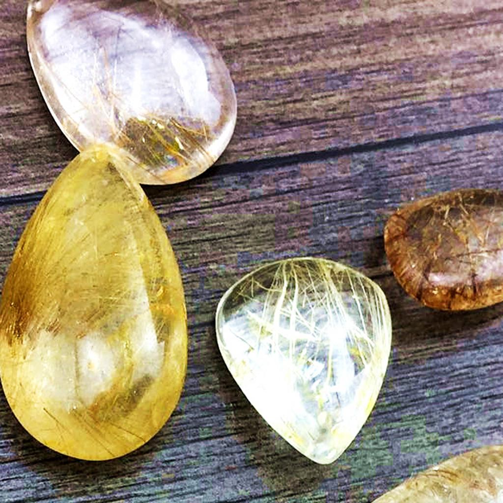 Crystal Pendant Necklace Natural Stone - ジュエリー作り用クリスタルペンダント 天然石ネックレス ゴールドルチルクォーツ ヨガやティーン向けのギフト