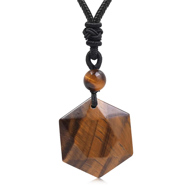 Crystal Pendant Necklace Natural Stone - 新しいファッションタイガーアイスターペンダントネックレス天然石アメジスト富愛クリスタルジュエリーに恵まれていますコードネックレスが付属しています