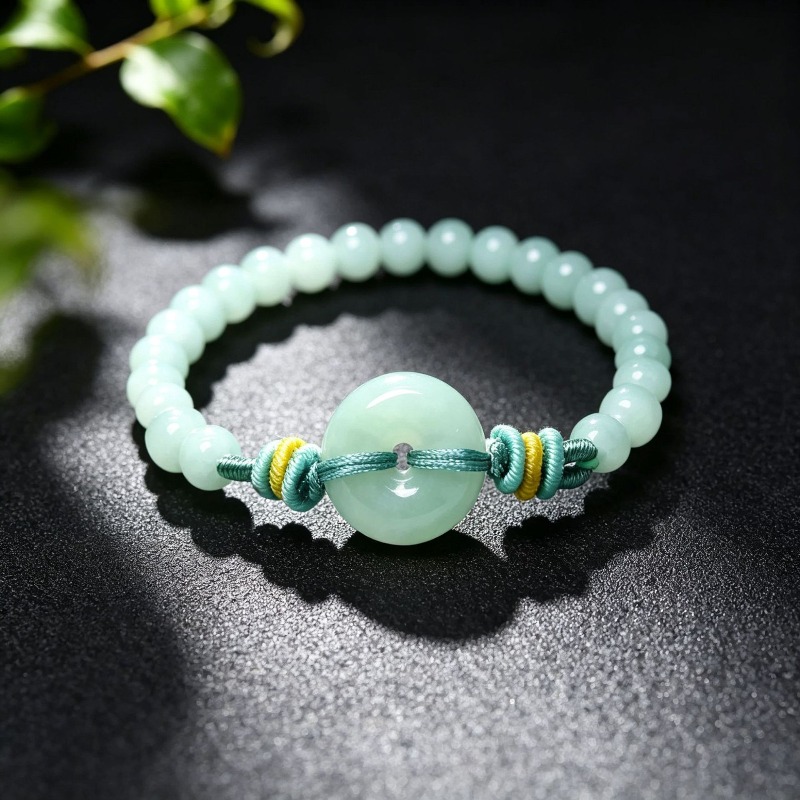 Bracelets - 天然の本物のエメラルドブルーウォーター平和バックルビーズブレスレット ミャンマージェダイトネックレス ジュエリーチャーム デザイナーラグジュアリー証明書付き