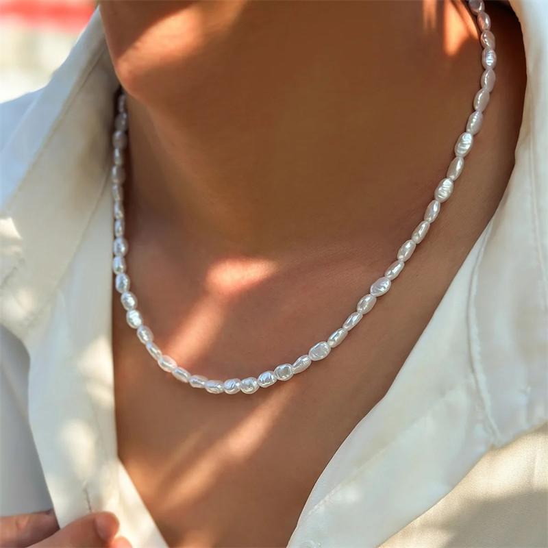 Pearl Choker Necklace Vintage - 新しいファッションシンプルなイミテーションパールチョーカーネックレス女性のためのヴィンテージエレガントなビーズ気質ネックレスウェディングパーティージュエリー