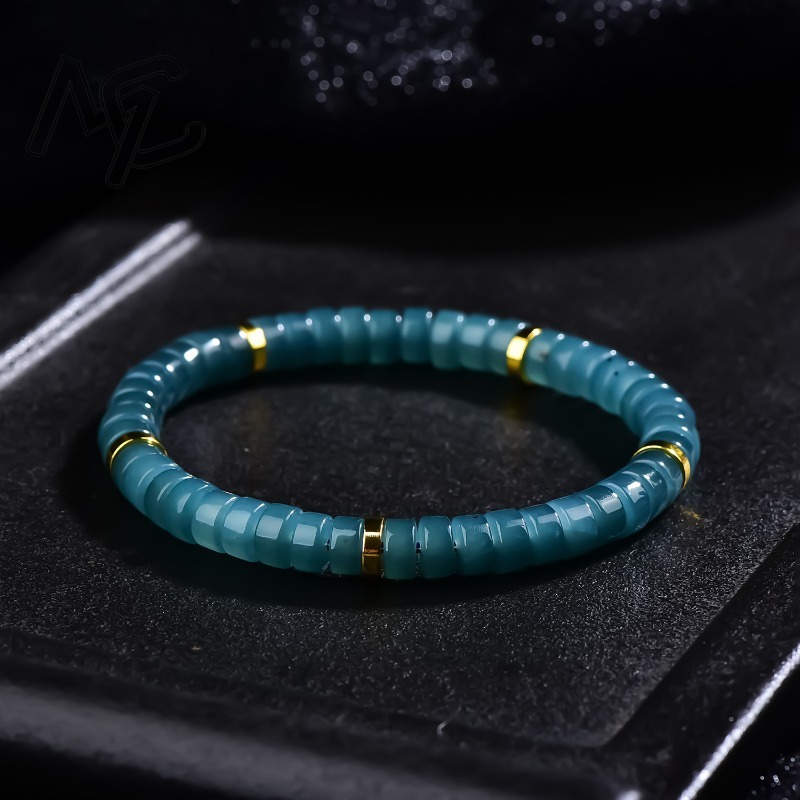 Bracelets - 天然翡翠ブルーウォーターそろばんビーズスペーサーブレスレット高級品質ジュエリーファッションジュエリー絶妙なチャームギフト券