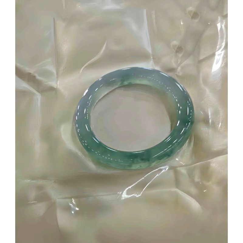 天然ビルマ産アイスジェダイトブレスレット、本物、丸型、花模様 - Bracelets のレビューと価格