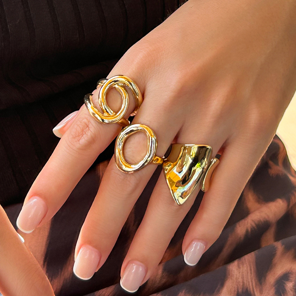 Diezi-男性と女性のための中空の幾何学的なリング、ナック - Vintage Punk Knuckle Rings Set のレビューと価格