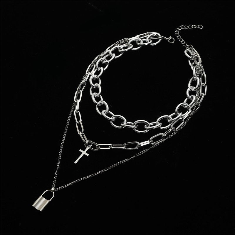 Fnqufuj-女性と男性のためのグランジネックレス,パンク - Layered Pendant Necklace Aesthetic のレビューと価格