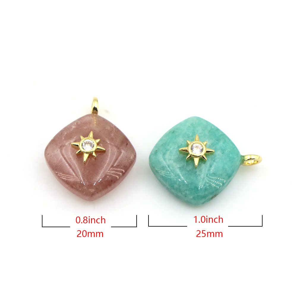 幾何学的形状のクリスタル天然石ペンダント、スターバーストサン - Crystal Pendant Necklace Natural Stone のレビューと価格