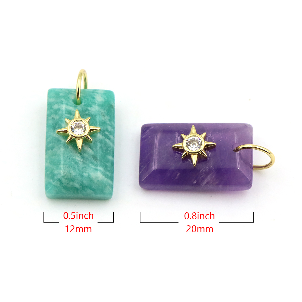 幾何学的形状のクリスタル天然石ペンダント、スターバーストサン - Crystal Pendant Necklace Natural Stone のレビューと価格