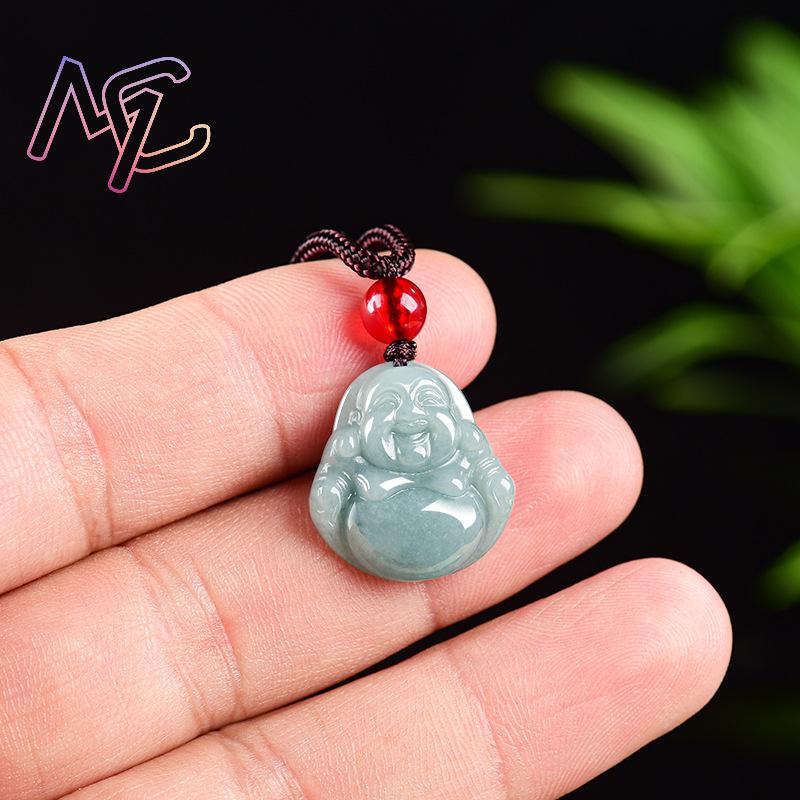 ミャンマー翡翠観音仏ペンダントネックレスヴィンテージ天然宝石 - Necklaces のレビューと価格