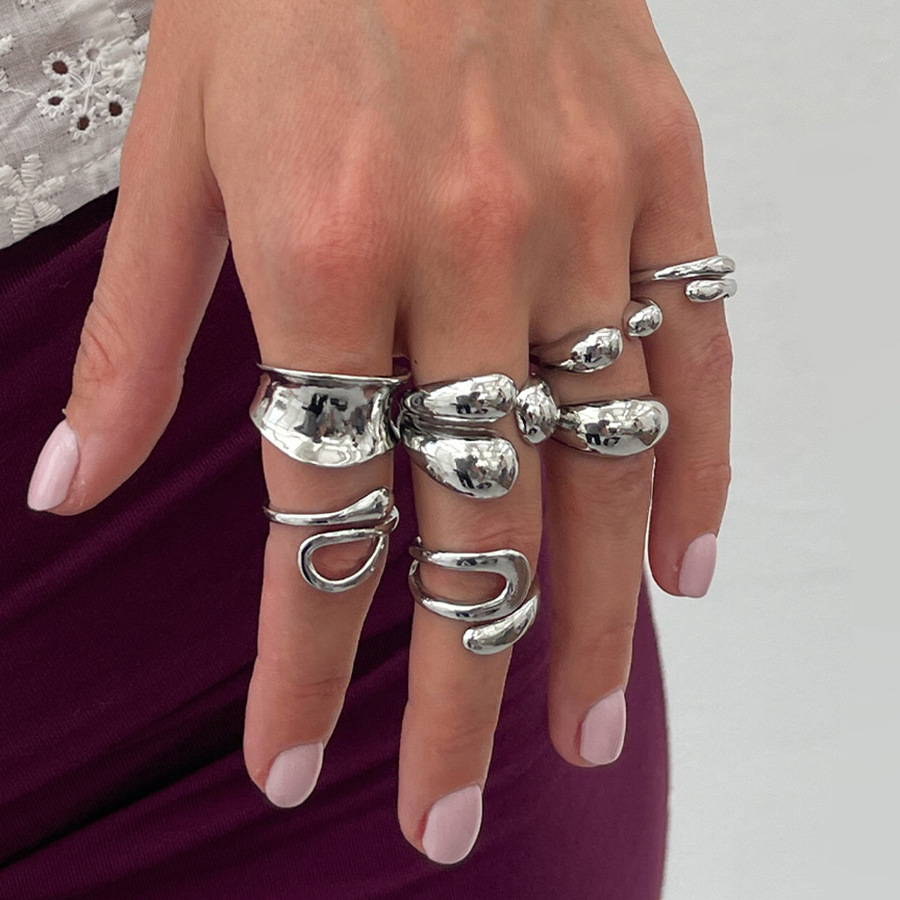 DIEZI 1 セットファッション中空幾何学ナックルリング女 - Vintage Punk Knuckle Rings Set のレビューと価格