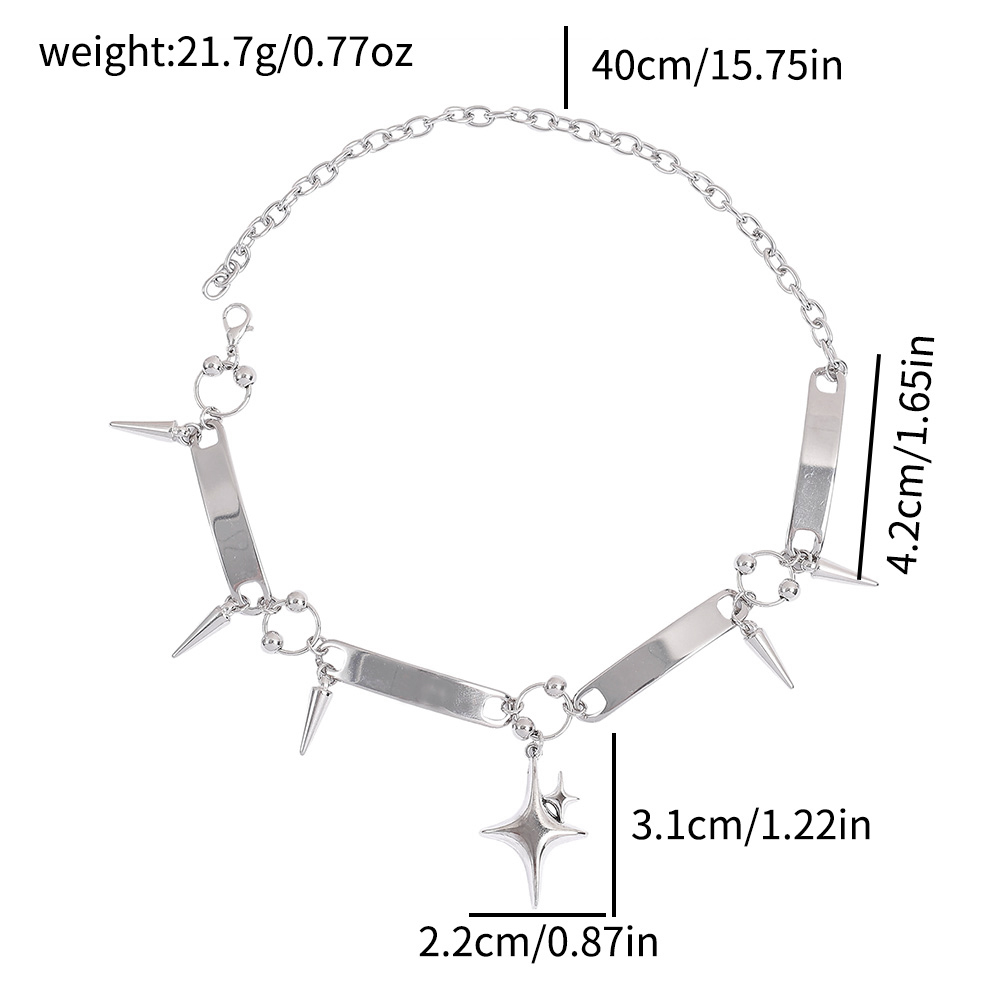 パンクスターリベットチョーカー、ロックジュエリー、Y2kアク - Goth Punk Spike Choker のレビューと価格