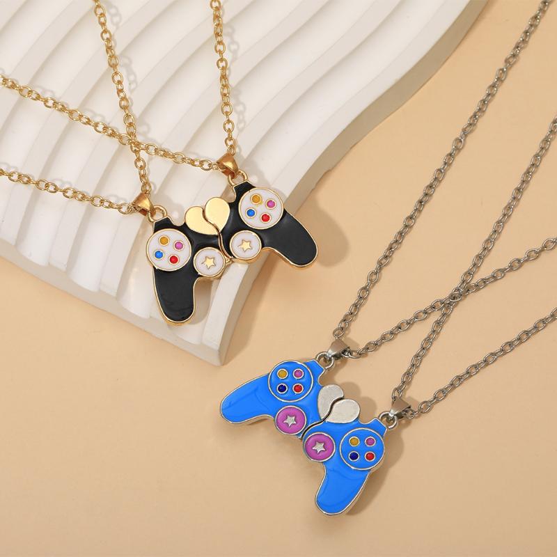 カップル用マグネティックゲームコントローラーネックレス 2個 - Magnetic Couple Matching Necklaces のレビューと価格