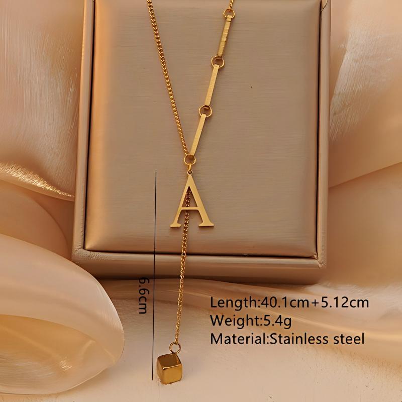 18Kゴールドメッキ イニシャルB Y ラリアットネックレス - Initial Letter Necklace 18K Gold のレビューと価格