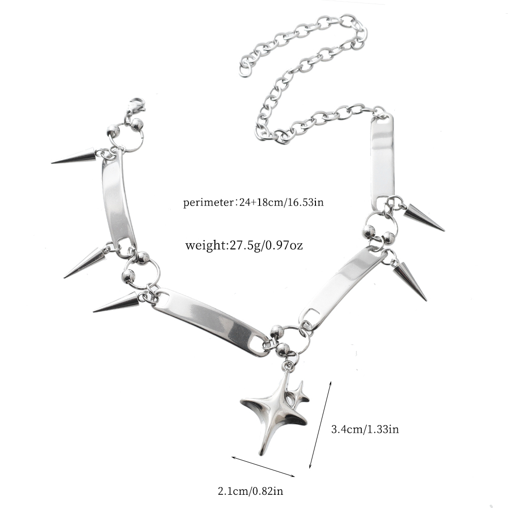 Y2k スターリベットチョーカーゴスデザインセンススパイクク - Goth Punk Spike Choker のレビューと価格
