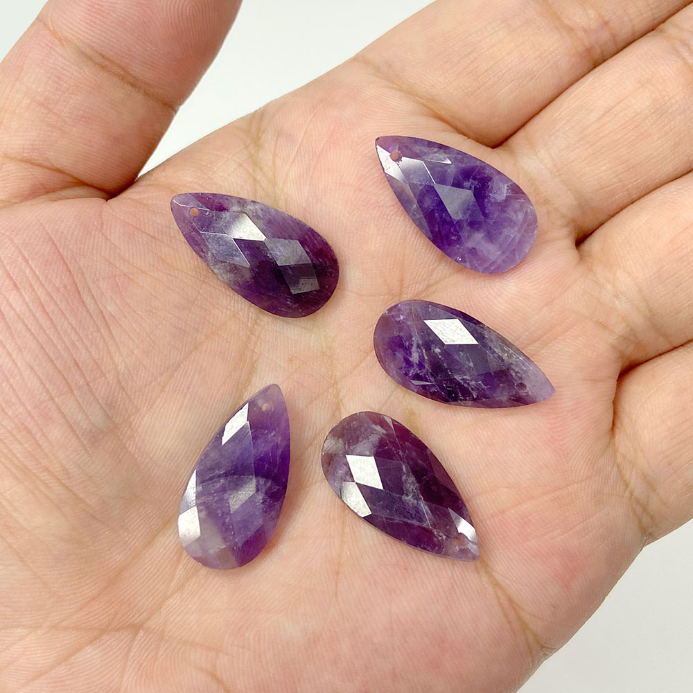 水滴の形をしたペンダント,ジュエリー作り用,長い天然石,タイ - Crystal Pendant Necklace Natural Stone のレビューと価格