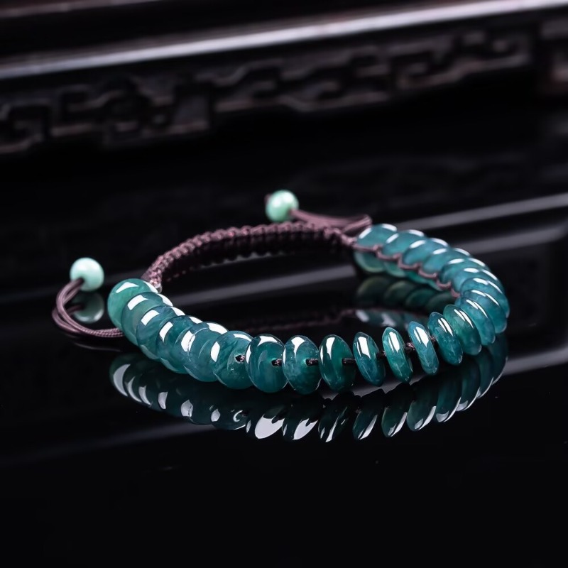 天然の本物のエメラルドブルーウォーター算盤ビーズブレスレット - Necklaces のレビューと価格