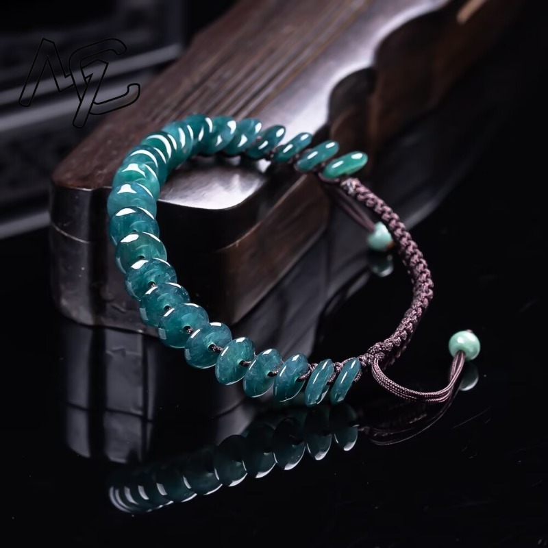 天然の本物のエメラルドブルーウォーター算盤ビーズブレスレット - Necklaces のレビューと価格