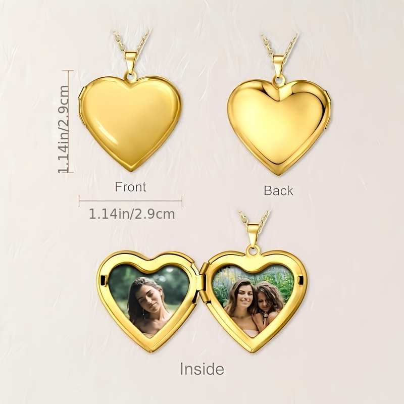 カスタム写真入りハート型ヴィンテージロケットネックレス、足跡 - Heart Locket Necklace Photo のレビューと価格