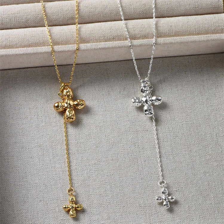 ヨーロッパアメリカビッグハート二層クロスゴールドシルバーネッ - Cross Pendant Necklace Gold のレビューと価格