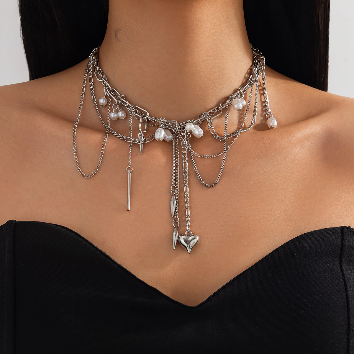 ヴィンテージ風イレギュラーイミテーションパールネックレス レ - Pearl Choker Necklace Vintage のレビューと価格