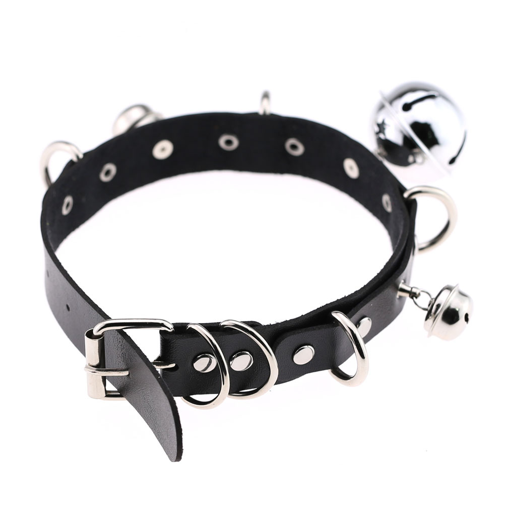 トレンディなパンクスパイクリベットレザー女性チョーカーベル五 - Goth Punk Spike Choker のレビューと価格