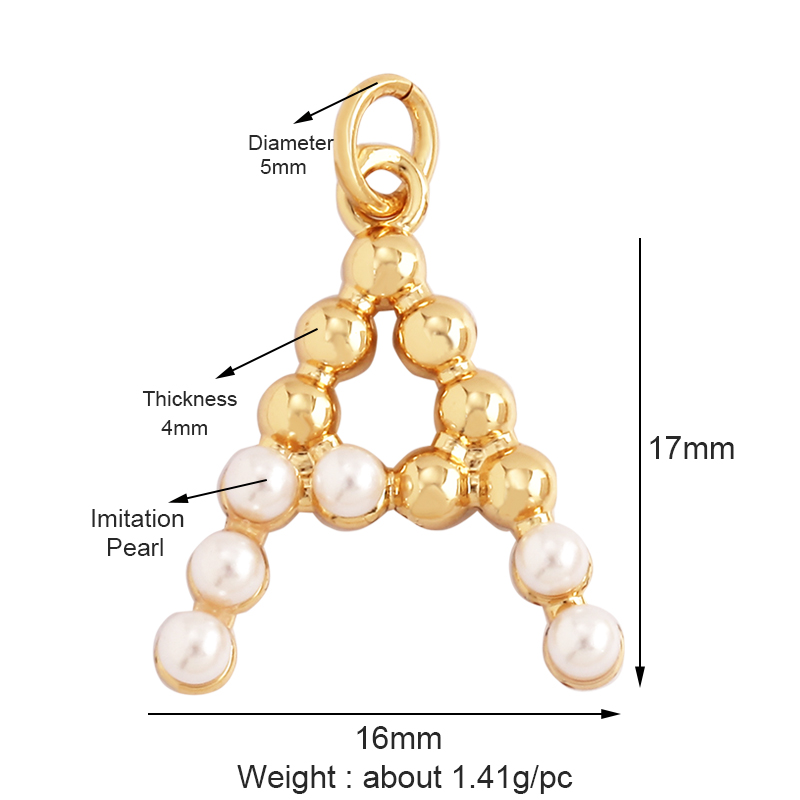 ファッションシンプルなイミテーションパール 18K ゴールド - Initial Letter Necklace 18K Gold のレビューと価格