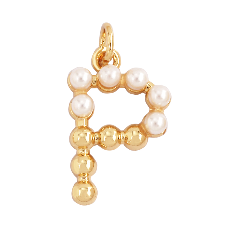 ファッションシンプルなイミテーションパール 18K ゴールド - Initial Letter Necklace 18K Gold のレビューと価格