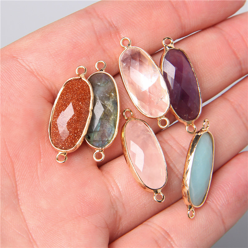 2 個 10 × 26 ミリメートルナチュラルダブルループク - Crystal Pendant Necklace Natural Stone のレビューと価格