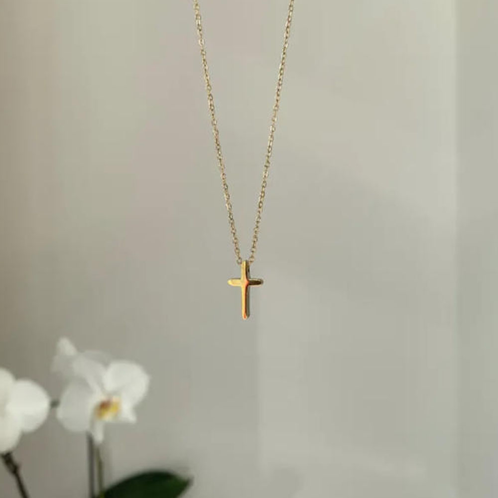 精巧なゴールドクロスネックレス、シンプルなデイリークロスペン - Cross Pendant Necklace Gold のレビューと価格