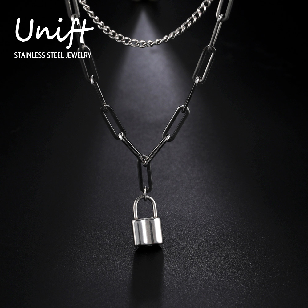 Unift 男性と女性のためのステンレス鋼のネックレス,丸い - Layered Pendant Necklace Aesthetic のレビューと価格