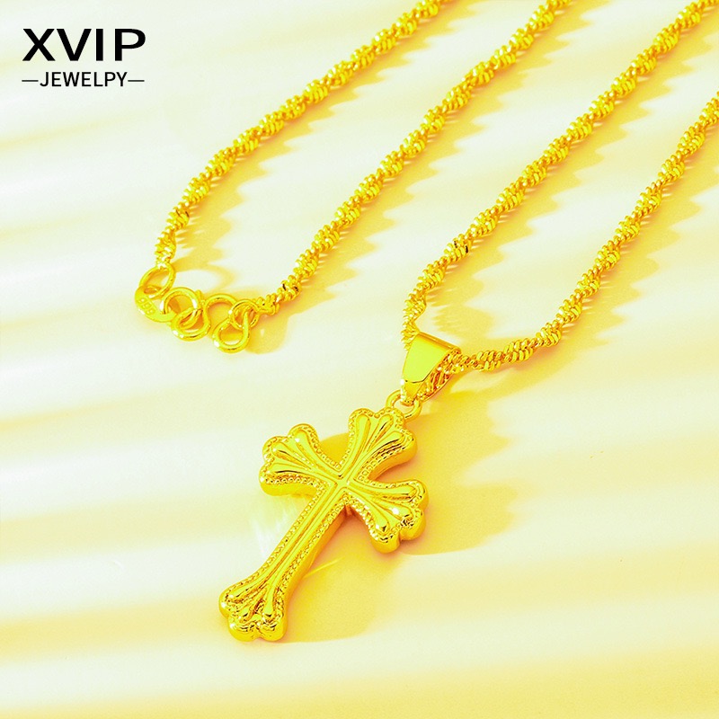 9999 24K純金製 クラシックな男女兼用クロスネックレス - Cross Pendant Necklace Gold のレビューと価格