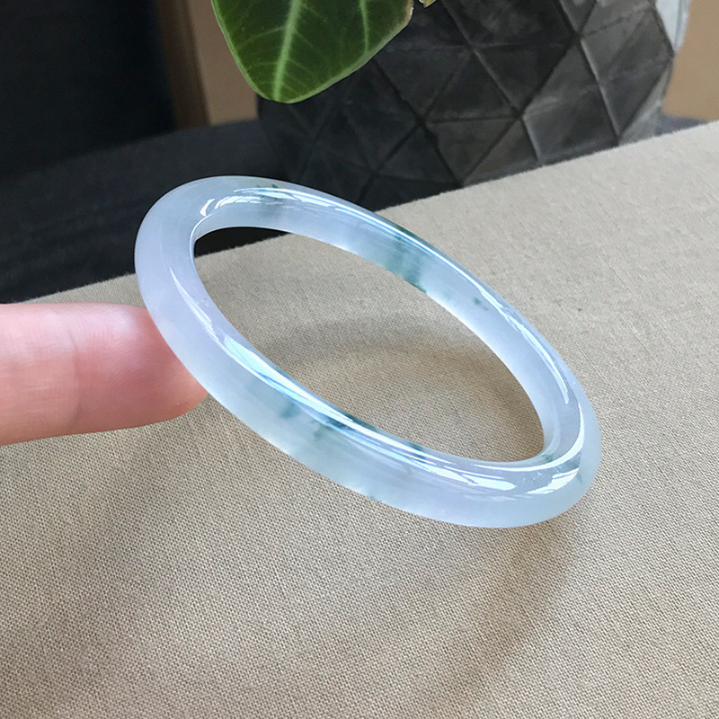 古鉱山産ジェダイトブレスレット、丸型、氷のような質感、模様、 - Rings のレビューと価格