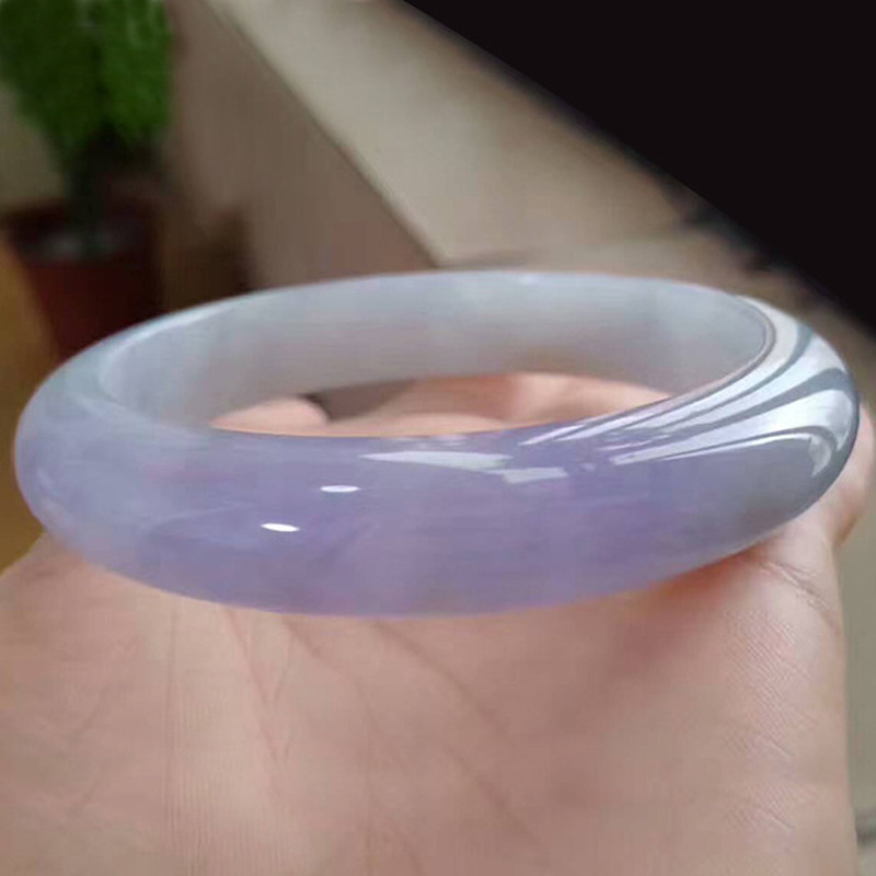 天然の古鉱産ビルマ産ジェダイト、アイスワックス状の紫翡翠ブレ - Bracelets のレビューと価格