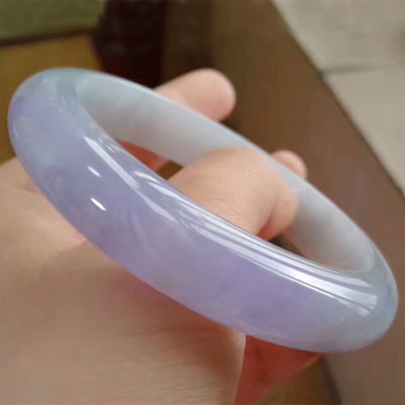 天然の古鉱産ビルマ産ジェダイト、アイスワックス状の紫翡翠ブレ - Bracelets のレビューと価格