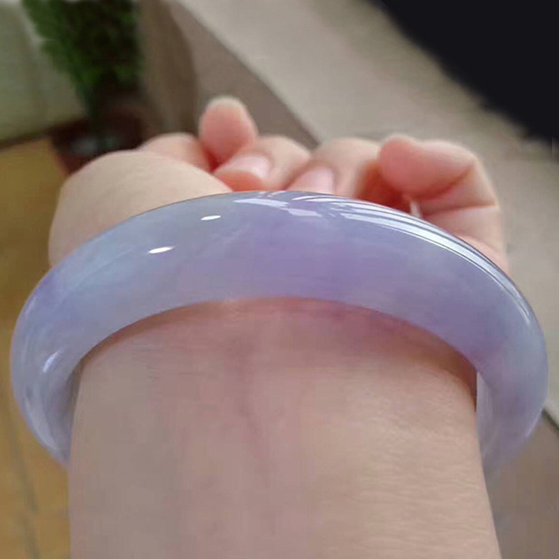 天然の古鉱産ビルマ産ジェダイト、アイスワックス状の紫翡翠ブレ - Bracelets のレビューと価格