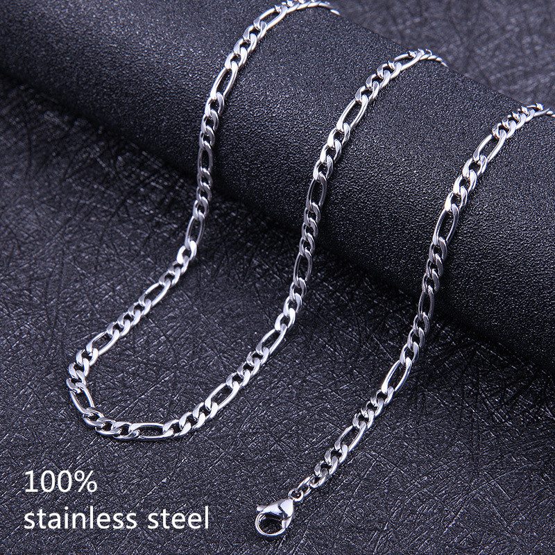 男性用ステンレススチールチェーン付きネックレス,4mm,3: - Cuban Link Chain 12Mm のレビューと価格