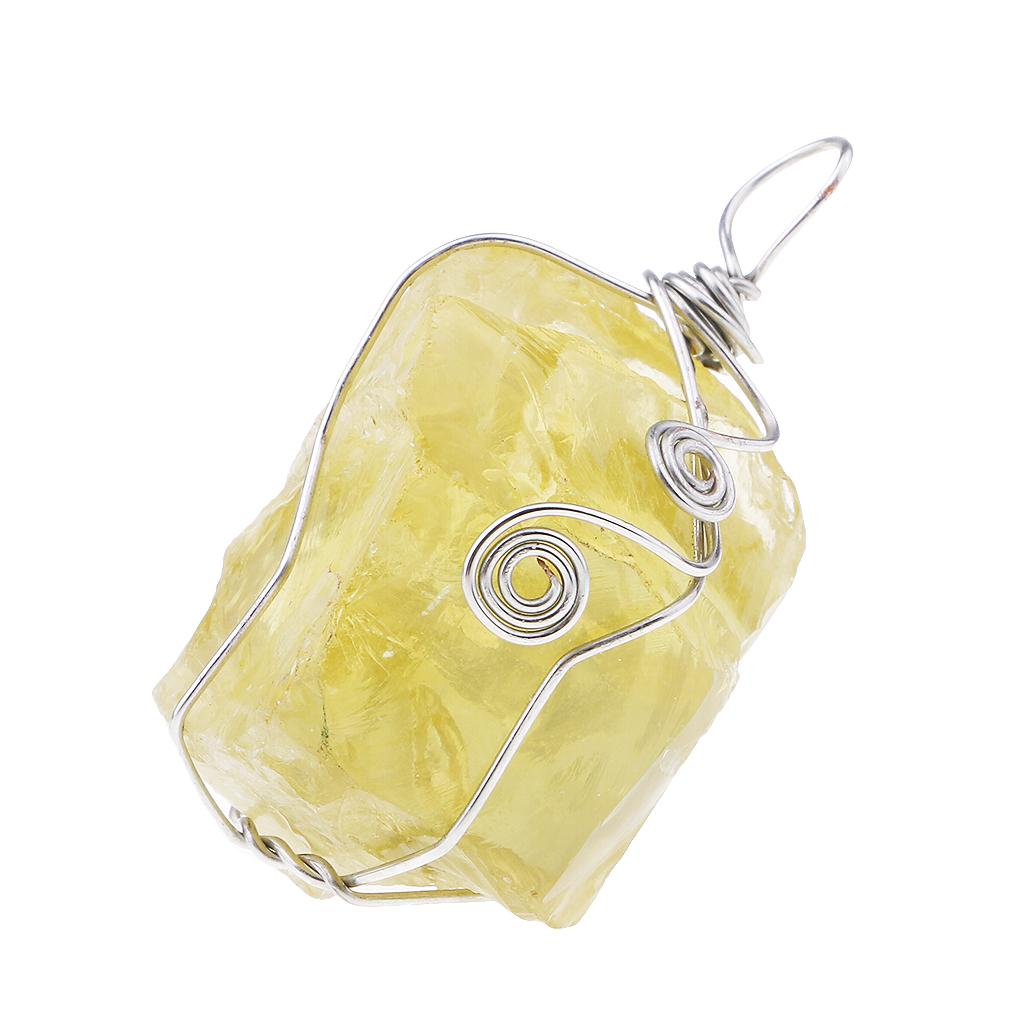 シトリンペンダント天然イエロークリスタルネックレスビーズスト - Crystal Pendant Necklace Natural Stone のレビューと価格