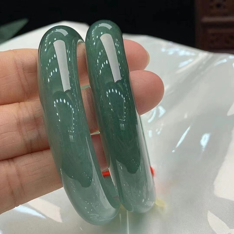 天然の本物の花柄、女性用A級ジェダイトブレスレット、お母さん - Bracelets のレビューと価格