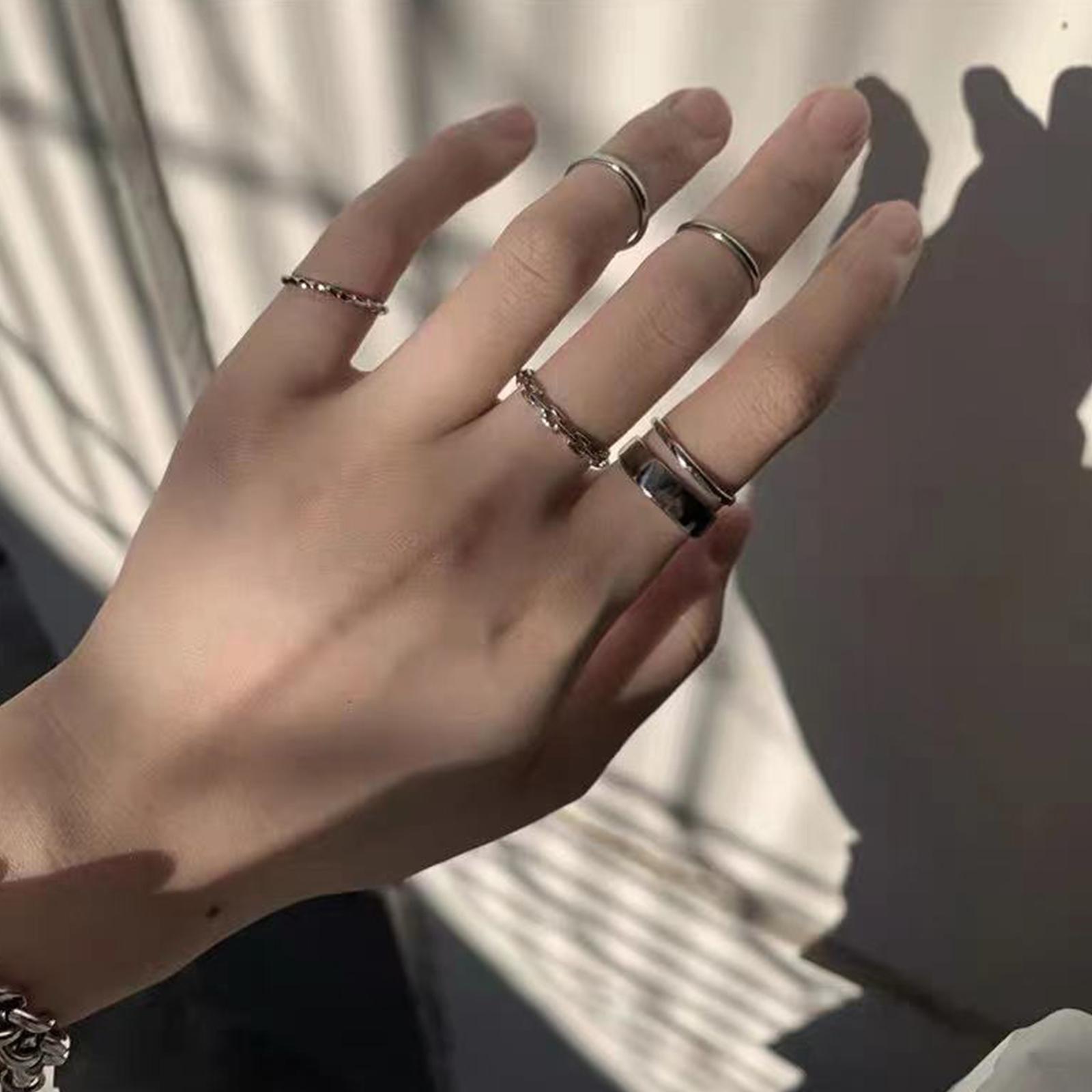 レディースヒップホップリングセット ヴィンテージシルバーカラ - Vintage Punk Knuckle Rings Set のレビューと価格